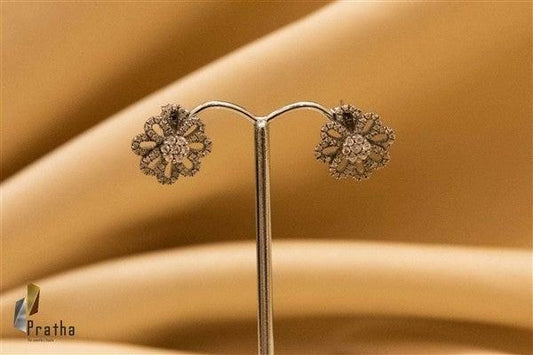 Diamond Flower Studs-1