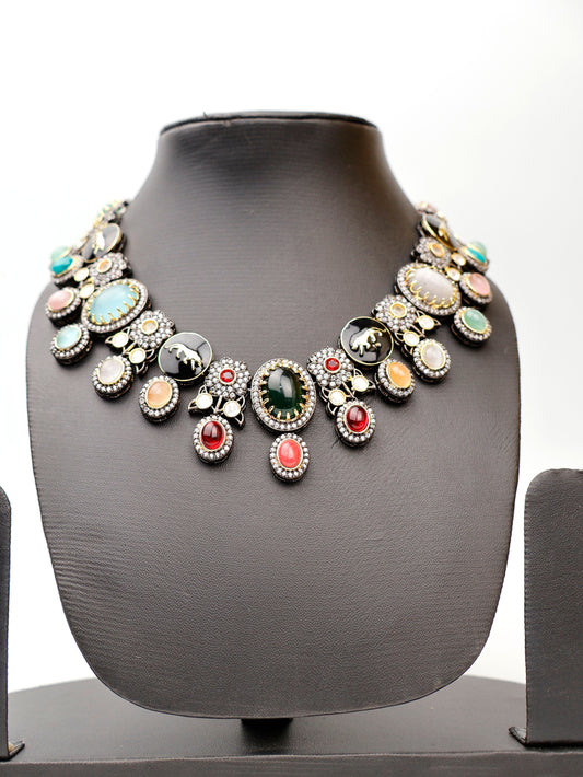 Wedding Multi Colour Sabyasachi Inspired Victorian Necklace Set-1