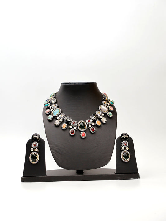 Wedding Multi Colour Sabyasachi Inspired Victorian Necklace Set-0